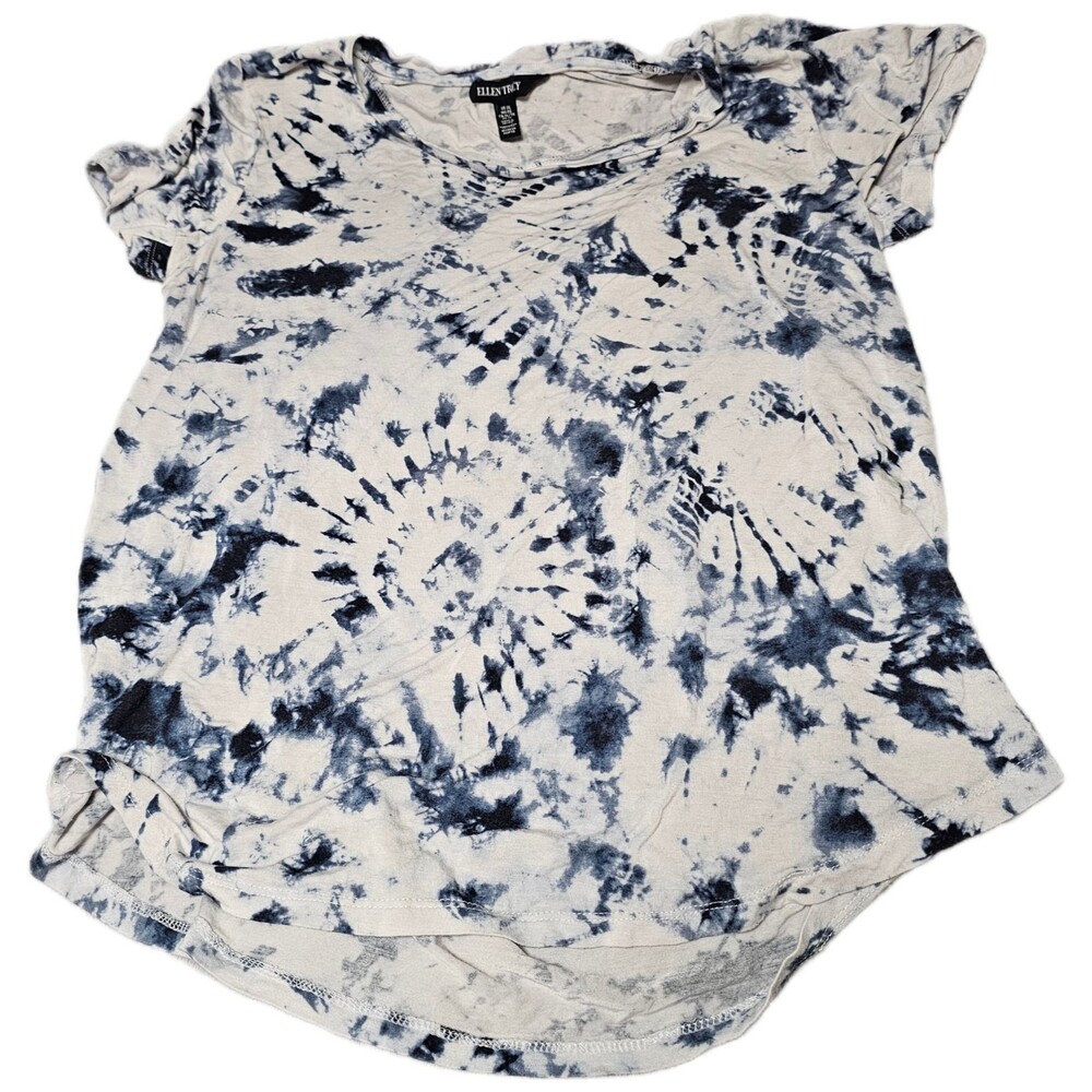 Ellen Tracy Top Tie Dye Shirt Size XL Blue White